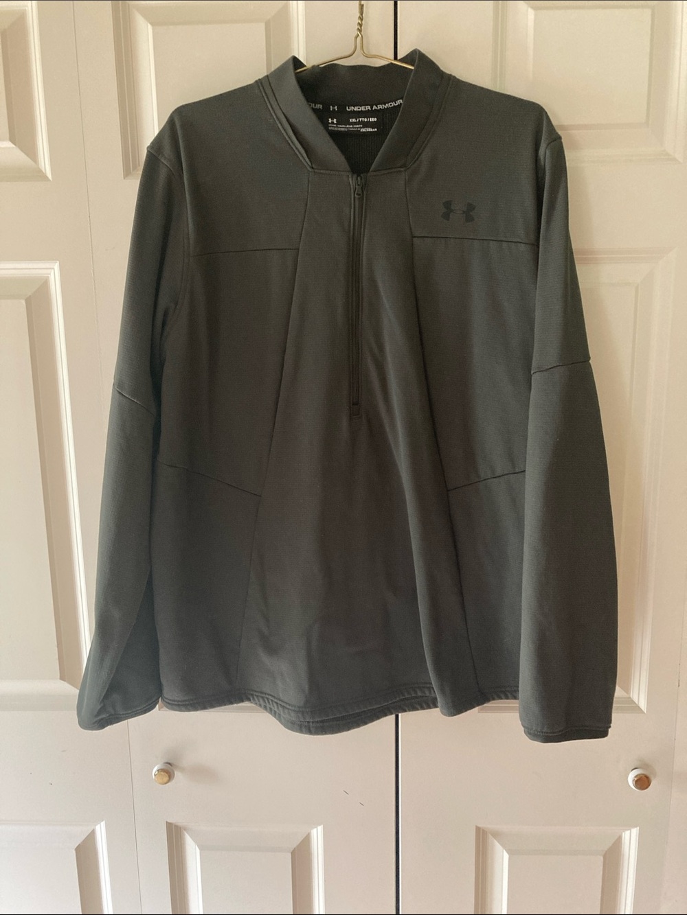 Under Armor cold gear quarter zip pullover men’s XXL loose fit green layer